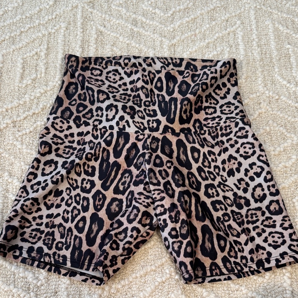 Onzie Leopard Print Bike Shorts